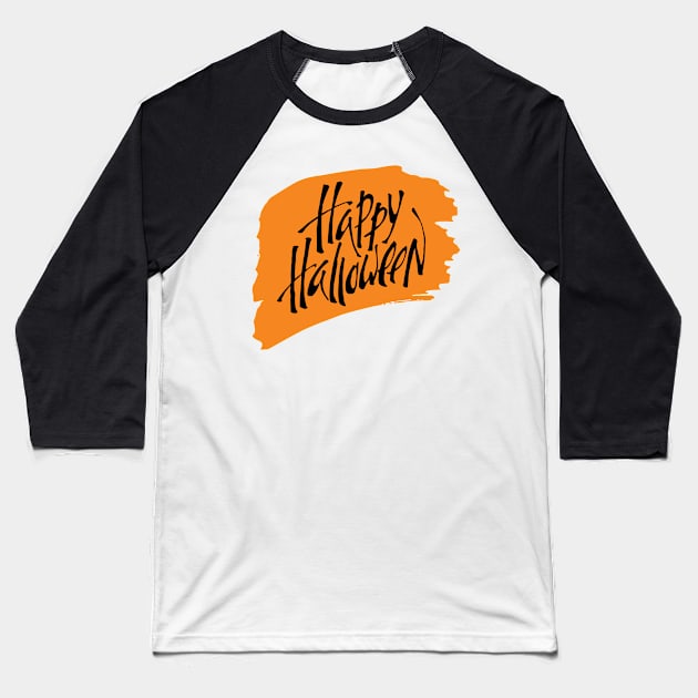 PUMPKIN happy hallowen simple black orange Baseball T-Shirt by nabilamustopa